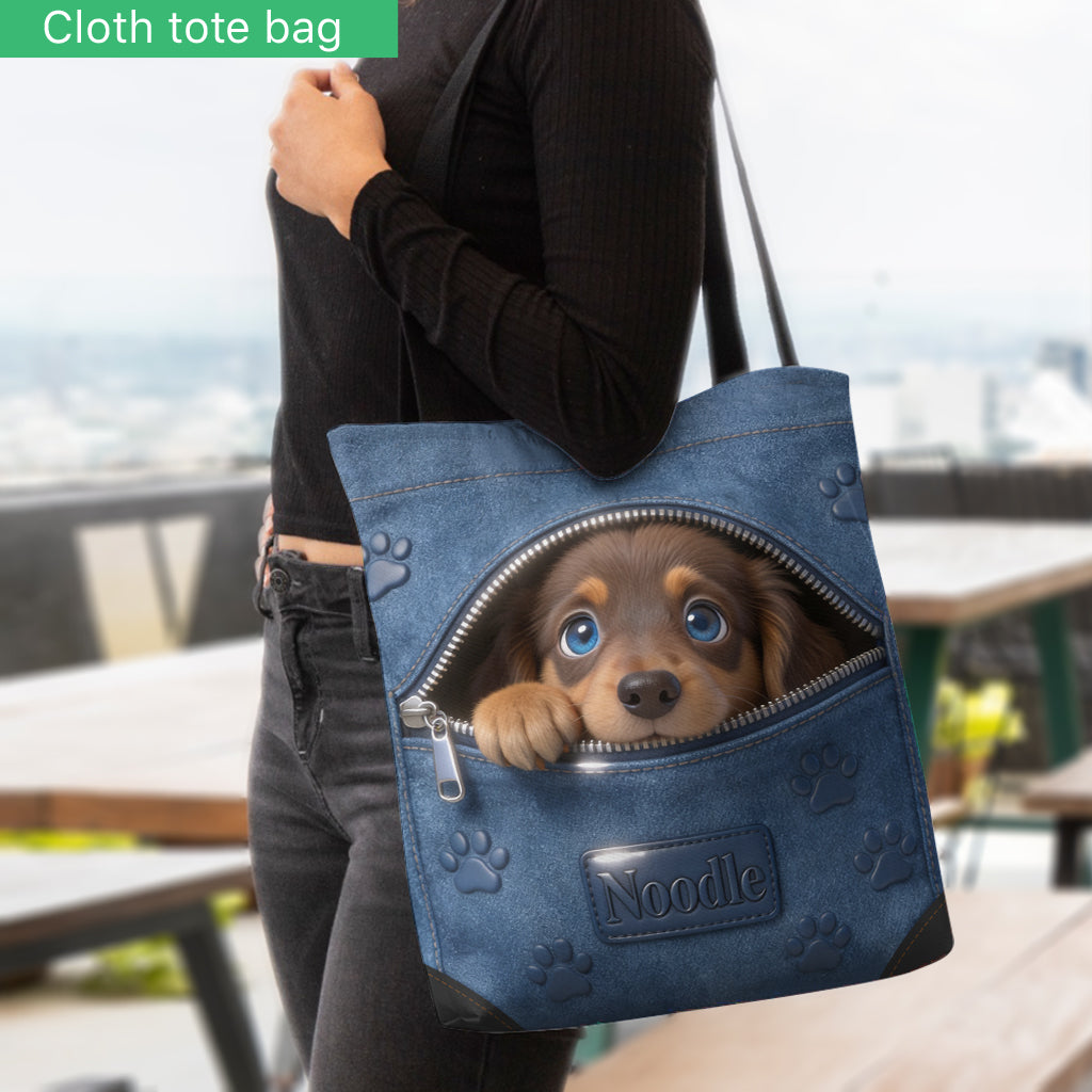 Personalized Tricolor Adult Beagle Tote Bag Dog Lover Gift