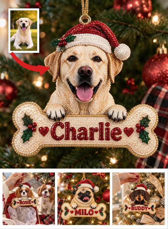 Personalized Christmas Yellow Labrador Retriever Diamond Painting Ornament Kit