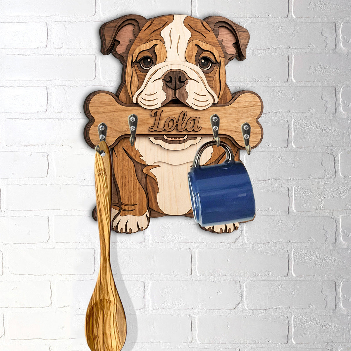 Personalized Siberian Husky Wooden Wall Mounted Key Rack Holder