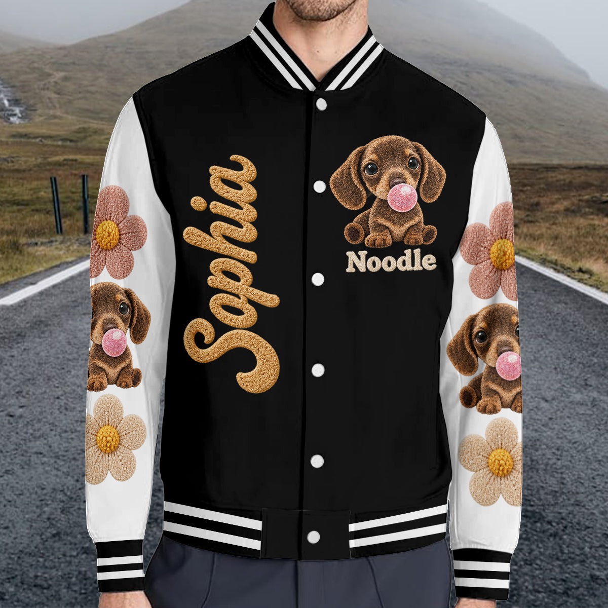 Personalized Adult Siberian Husky Varsity Jacket Pet Lover Streetwear