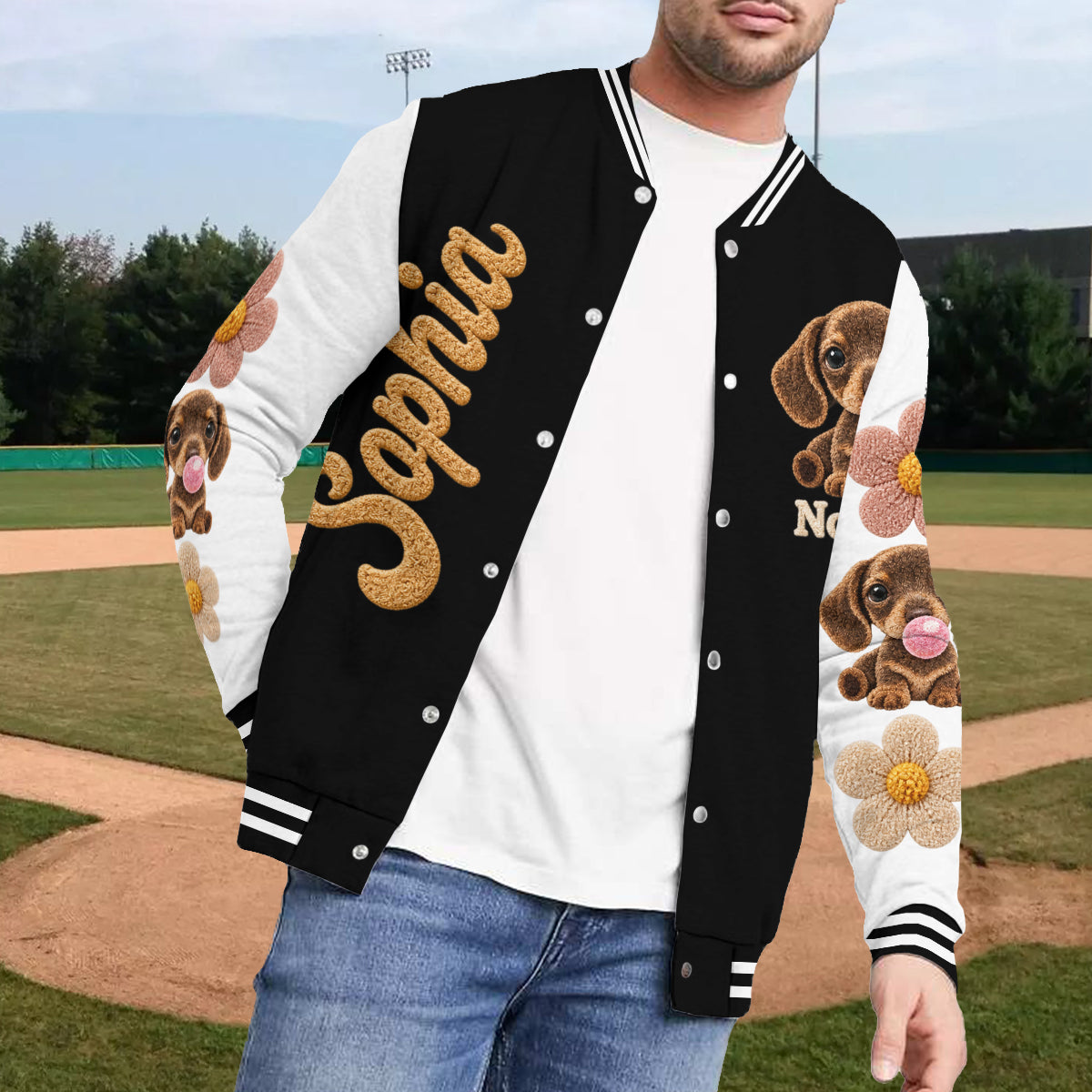 Personalized Adult Siberian Husky Varsity Jacket Pet Lover Streetwear