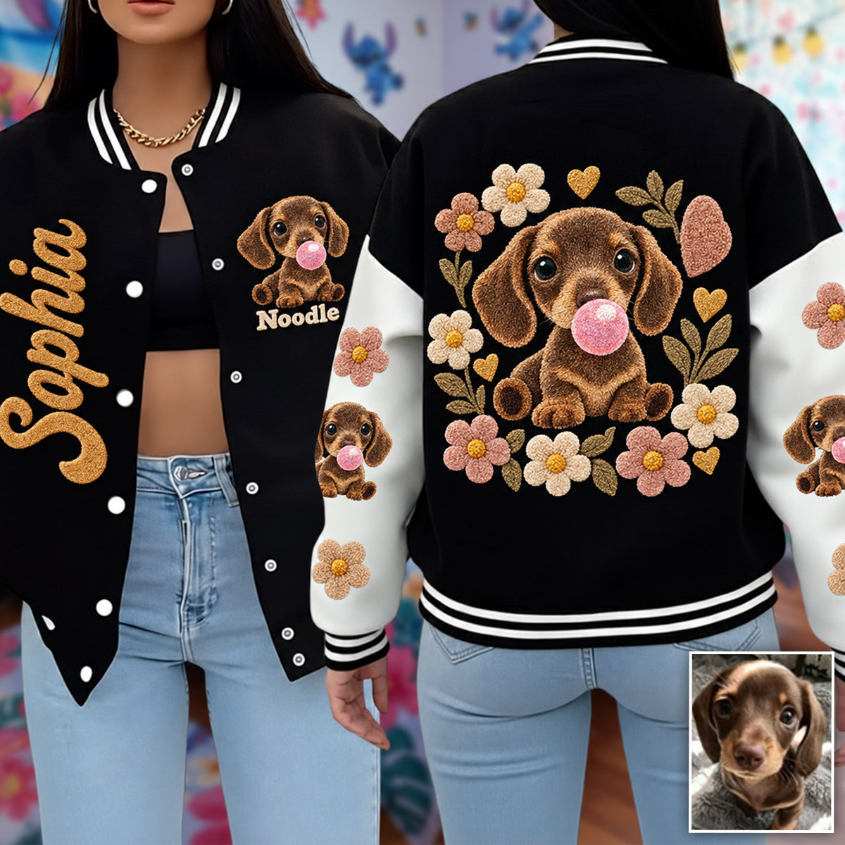 Personalized Fluffy Golden Tan Pomeranian Varsity Jacket