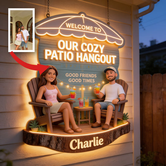 Panneau LED Acrylique Personnalisé Couple Latino Décor de Jardin