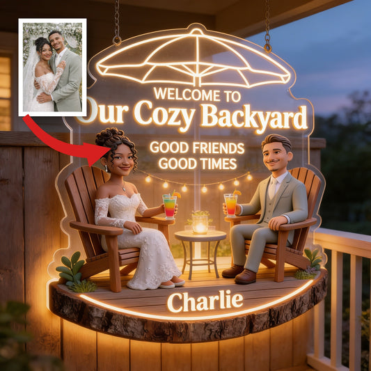 Panneau en Acrylique LED Personnalisé pour Couple Latino