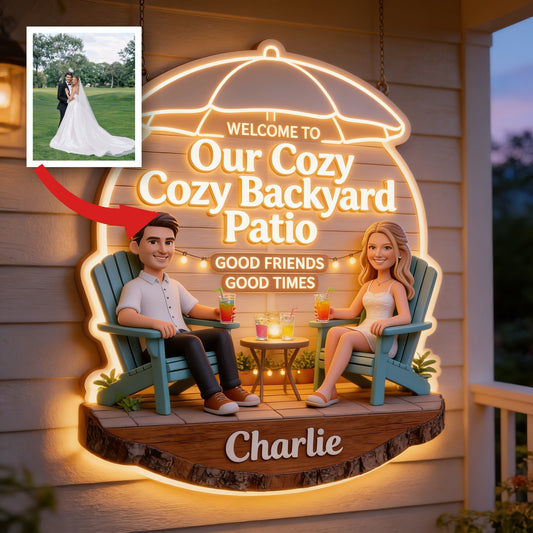 Panneau LED Acrylique Personnalisé pour Couple de Mariage - Décoration de Maison