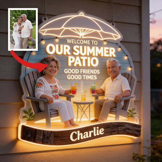 Panneau Acrylique LED Personnalisé Couple Latino Âgé d'Été