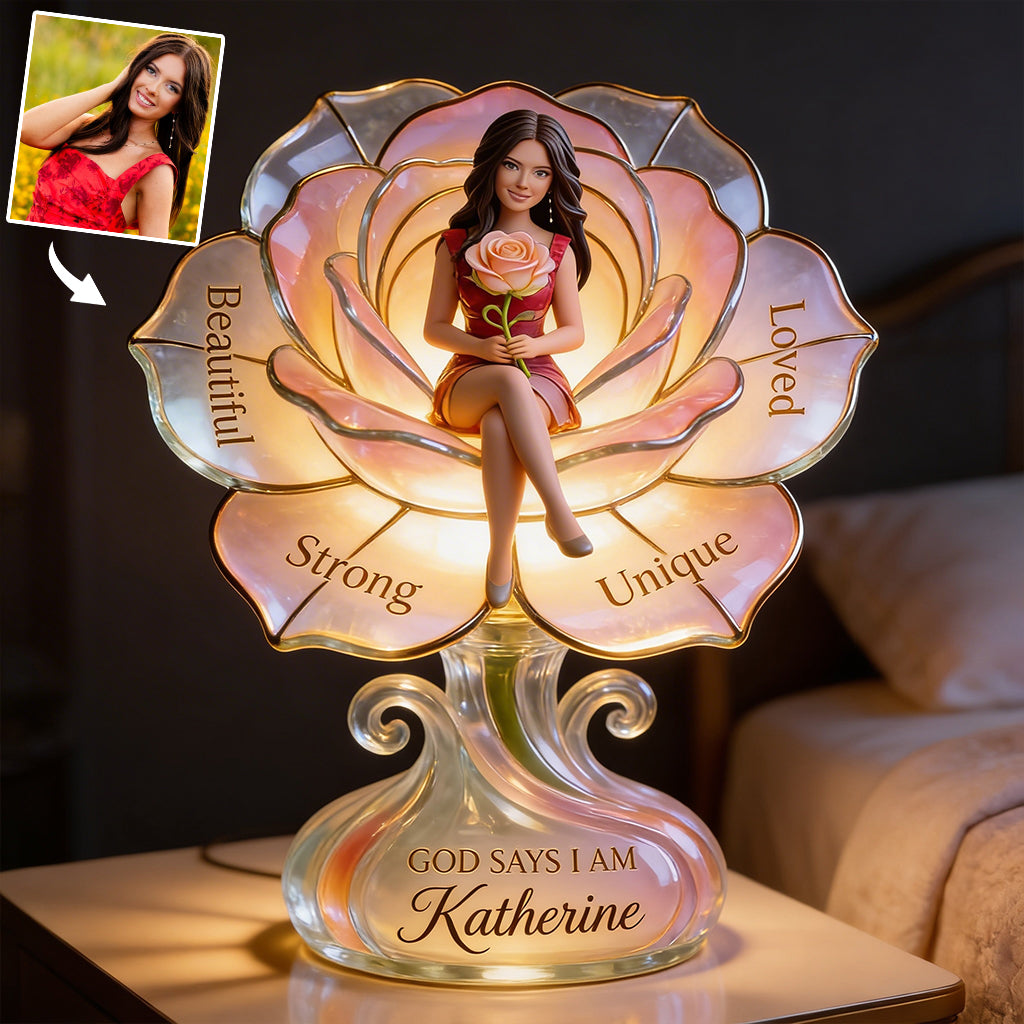Personalisierte Acryl-LED-Nachtlampe für ältere Latina-Frauen, Geschenk für Oma oder Mama