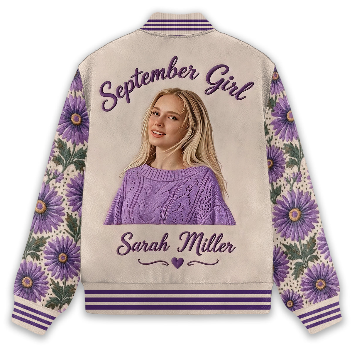 Personalized Woman Floral Varsity Jacket Gift for Wife Girlfriend Daughter