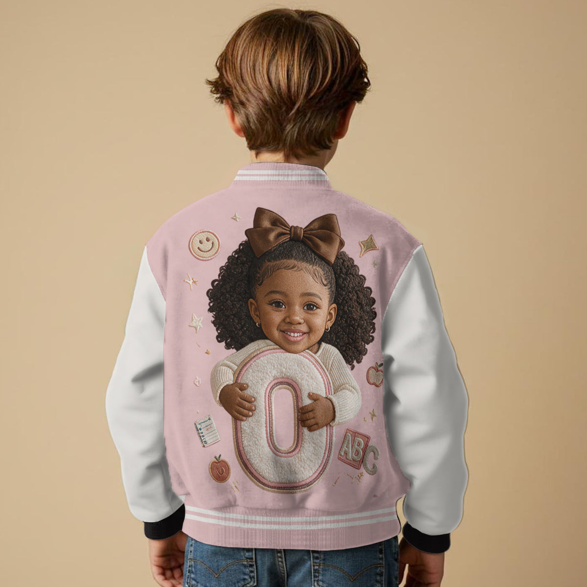 Personalized Latina Little Girl Varsity Jacket Custom Name Gift for Daughter Granddaughter Niece