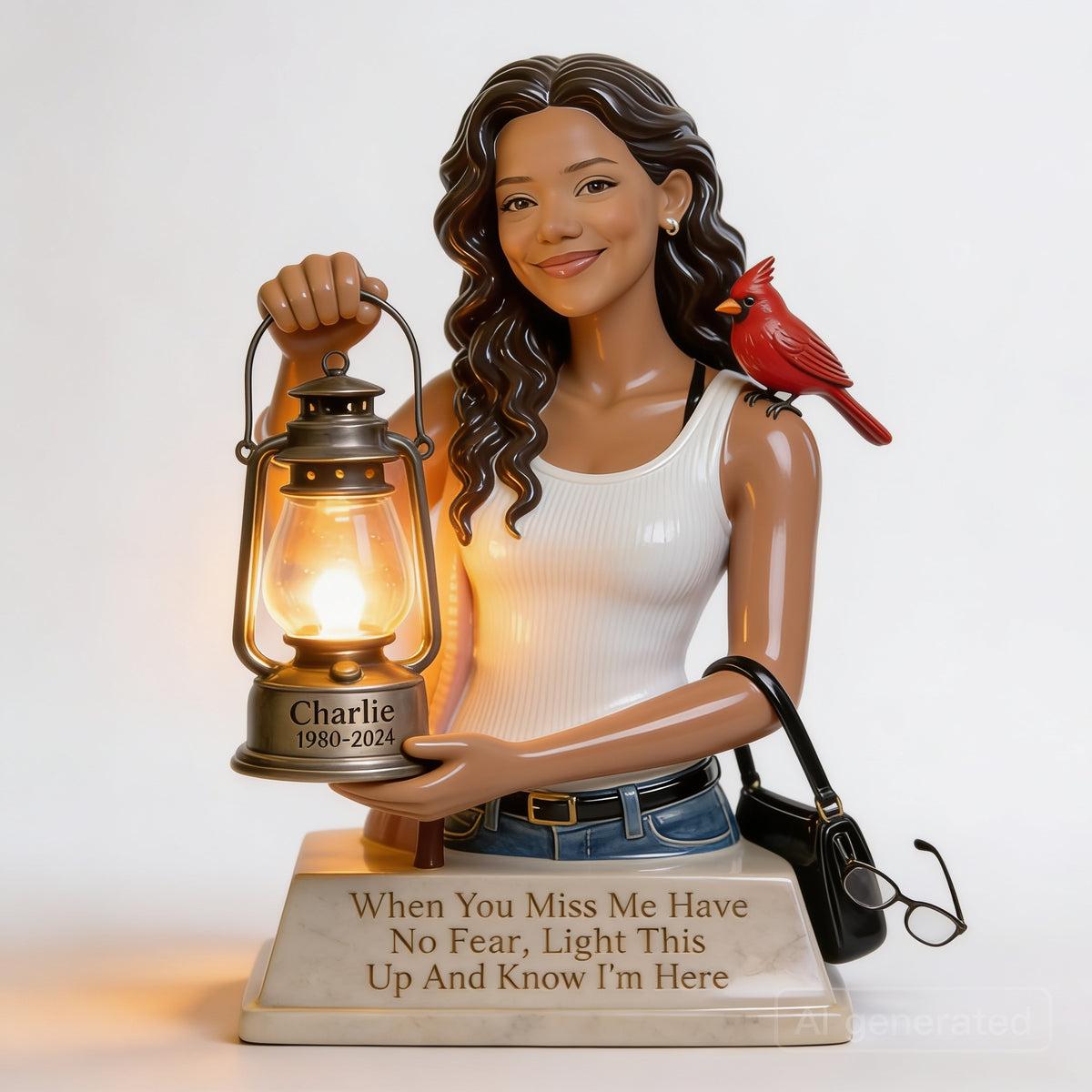 Personalized Latina Woman Memorial Acrylic LED Night Light