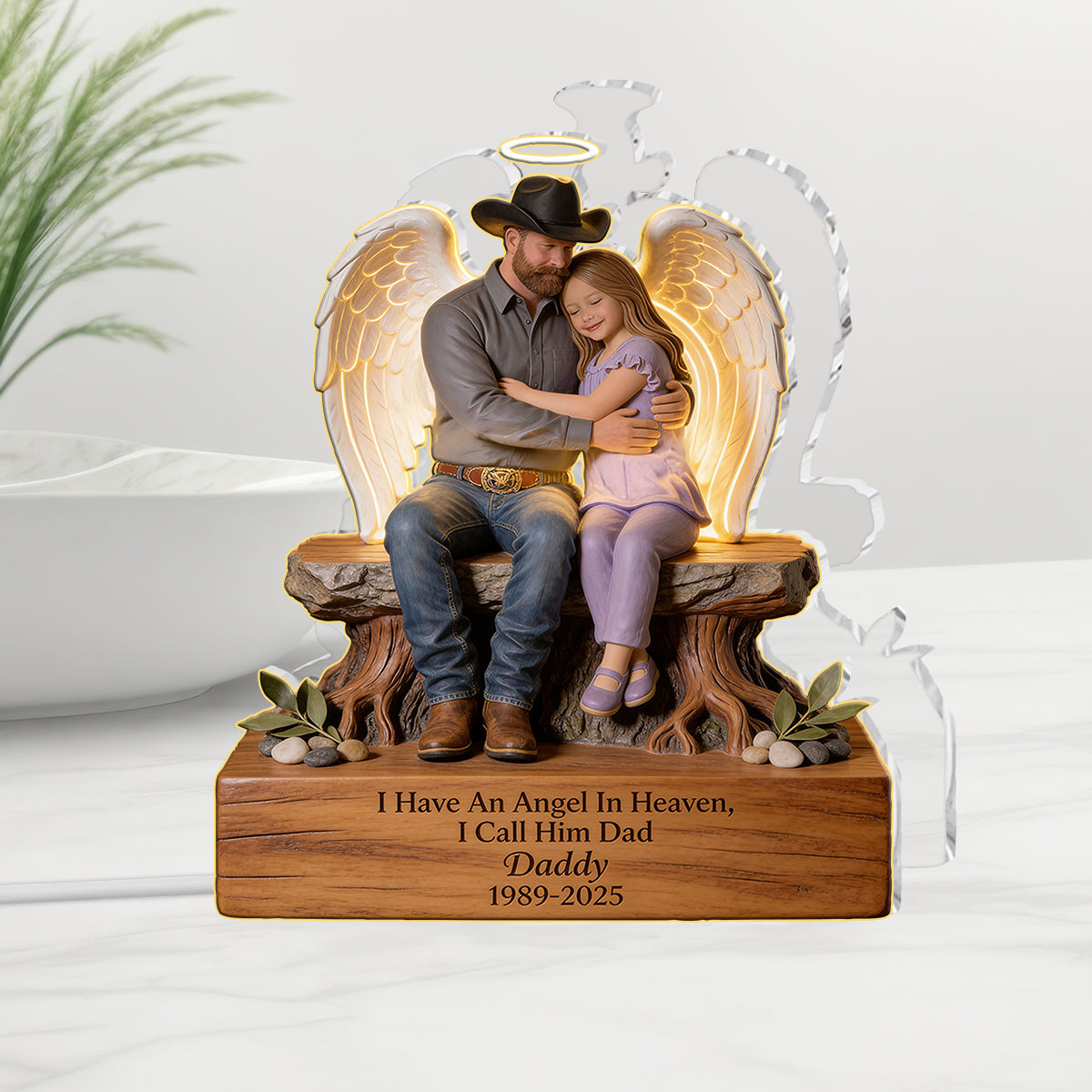 Personalized Black Little Girl 2018-2026 Memorial Acrylic LED Night Light