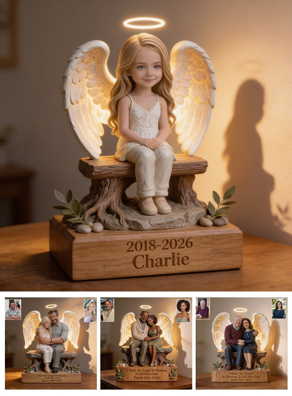 Personalized Memorial Little Girl Angel Acrylic LED Night Light 2018-2026