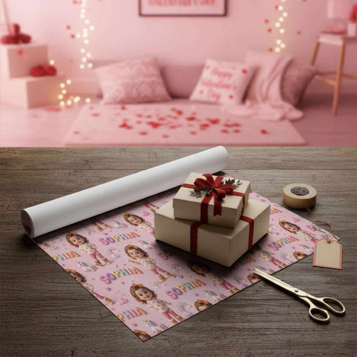 Personalized 45th Birthday Middle-Aged Woman Wrapping Paper Gift for Mom Wife