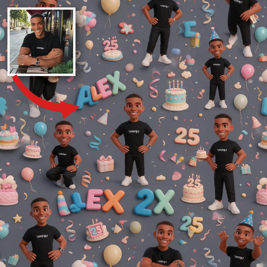 Papier Cadeau Personnalisé Anniversaire 25 Ans Homme Noir pour Mari Copain Fils