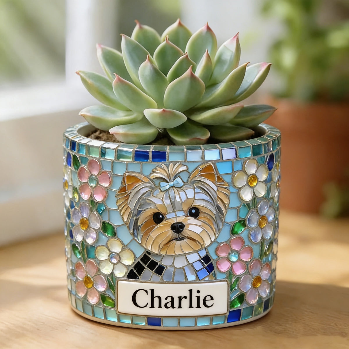 Personalized Yorkshire Terrier Ceramic Plant Pot Dog Lover Home Decor