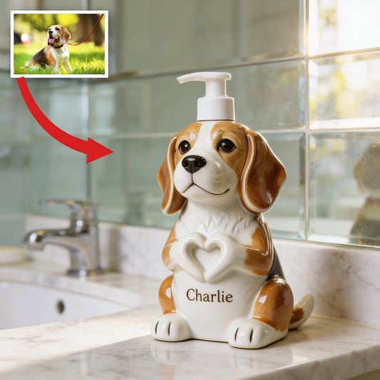 Distributeur de Savon Tricolore Personnalisé pour Adultes - Cadeau pour Amateurs de Chiens