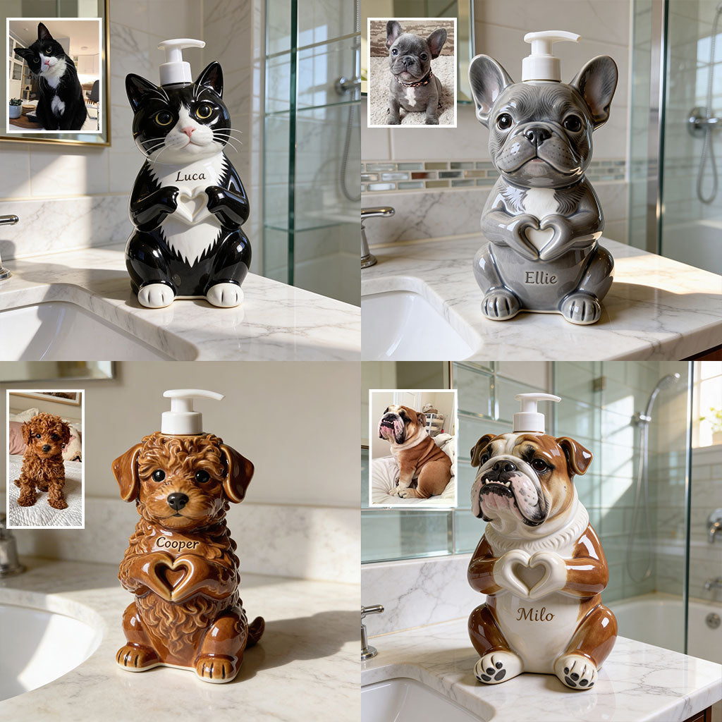 Personalized Black and Tan Dachshund Puppy Soap Dispenser Bathroom Gift