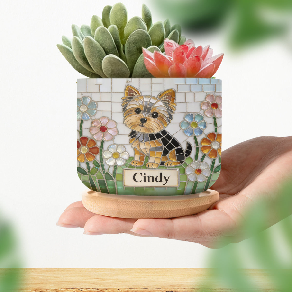 Personalized Adult Golden Retriever Ceramic Plant Pot Home Decor