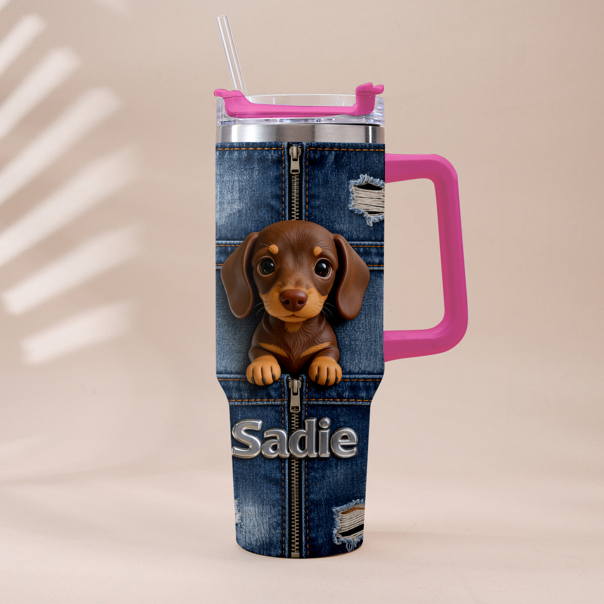 Personalized Border Collie Tuxedo Tumbler With Plush Charm Pet Gift