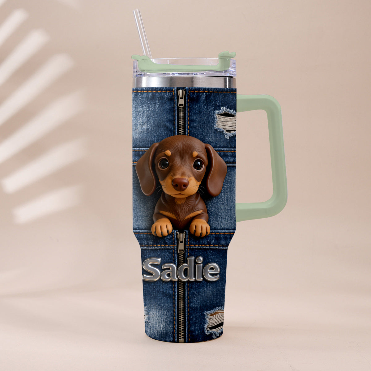 Personalized Adult Golden Retriever Tumbler With Plush Charm Pet Owner Gift