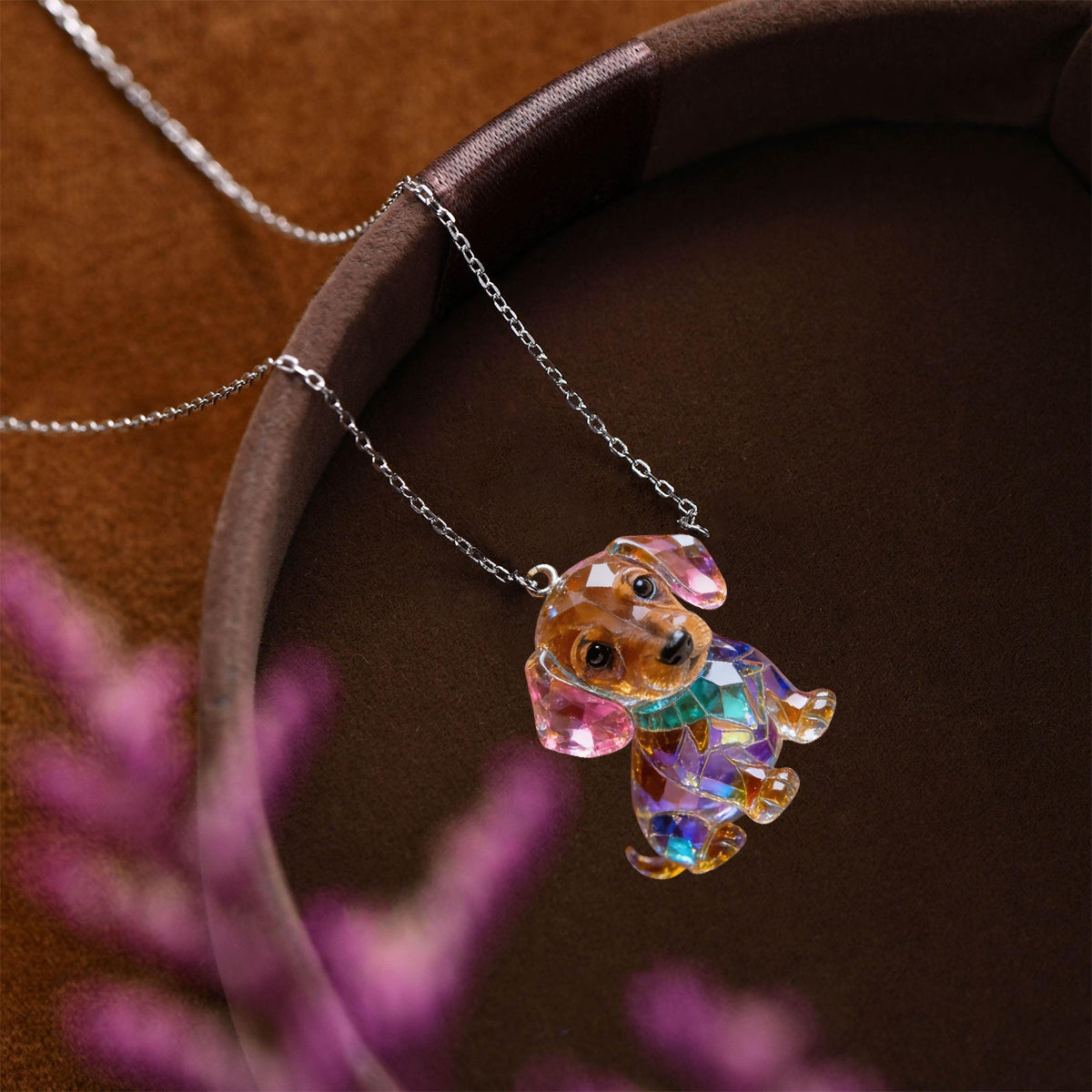Custom Photo Fawn White Chihuahua Puppy Acrylic Pendant Necklace Dog Lover Gift