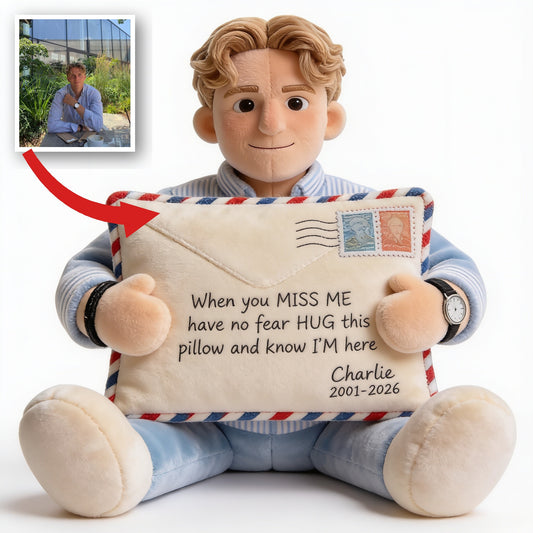 Personalized Memorial Man Letter From Heaven Faux Fur Shaped Pillow