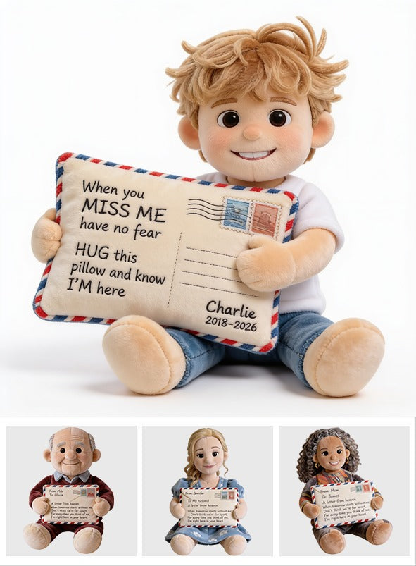 Personalized Little Boy 2018-2026 Memorial Faux Fur Shaped Pillow Keepsake