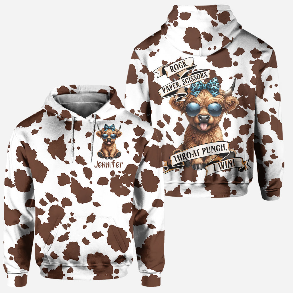 Rock Paper Scissors - Personalized Highland Cow Hoodie and Leggings