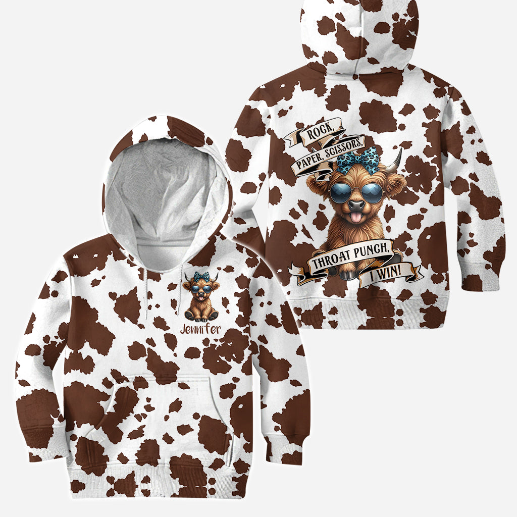 Rock Paper Scissors - Personalized Highland Cow Hoodie and Leggings