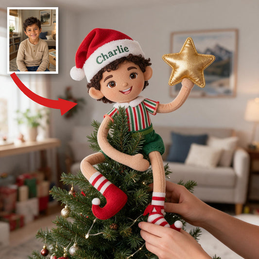 Personalisierte Weihnachts Latino Junge Posable Plüschpuppe, Geschenk für Sohn Enkel Neffe