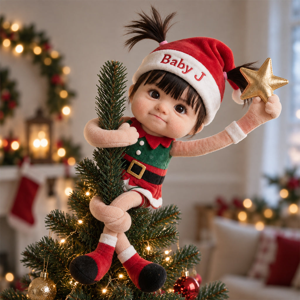 Personalized Christmas Latino Little Boy Posable Plush Doll, Gift for Son Grandson Nephew
