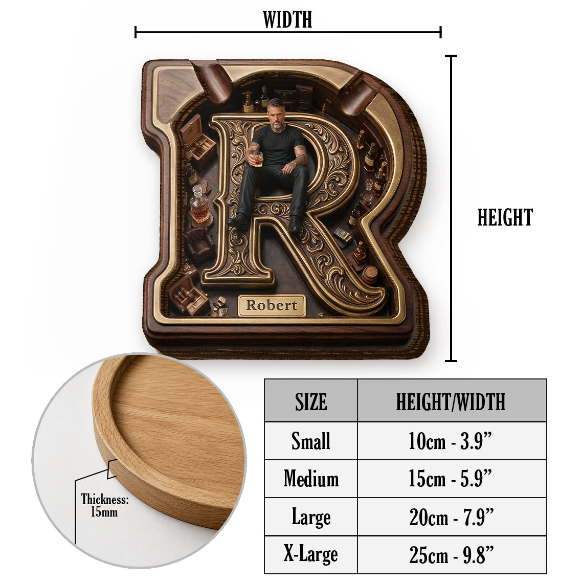 Custom Photo Latino Man Wooden Catch-All Tray Gift for Him