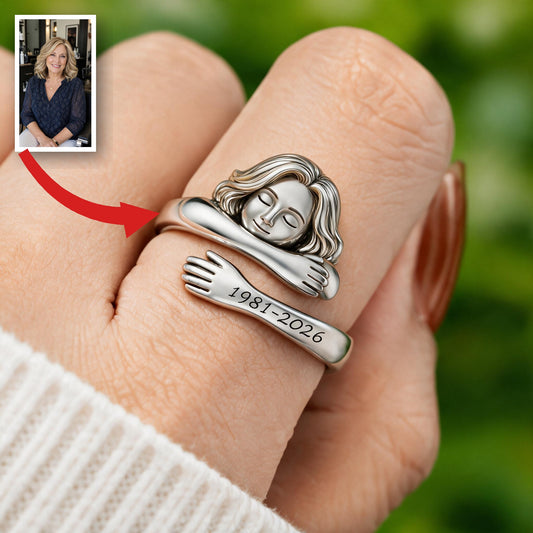 Bague Ajustable Commémorative Personnalisée Femme d'Âge Moyen pour Maman Épouse