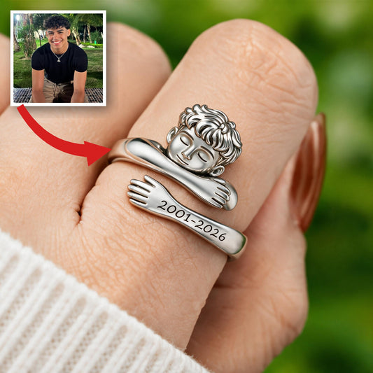 Bague Ajustable en Mémoire d'Homme Latino Personnalisée