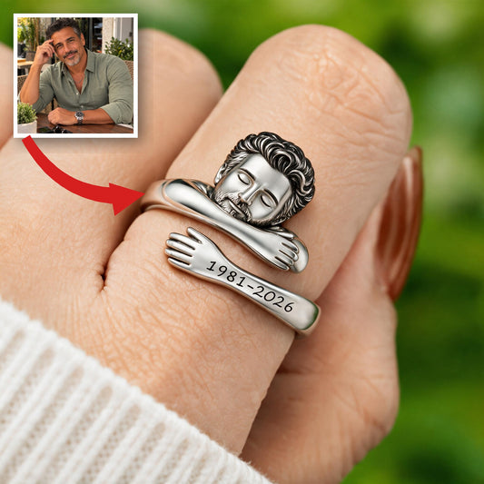 Bague commémorative ajustable pour homme latino d'âge moyen personnalisée