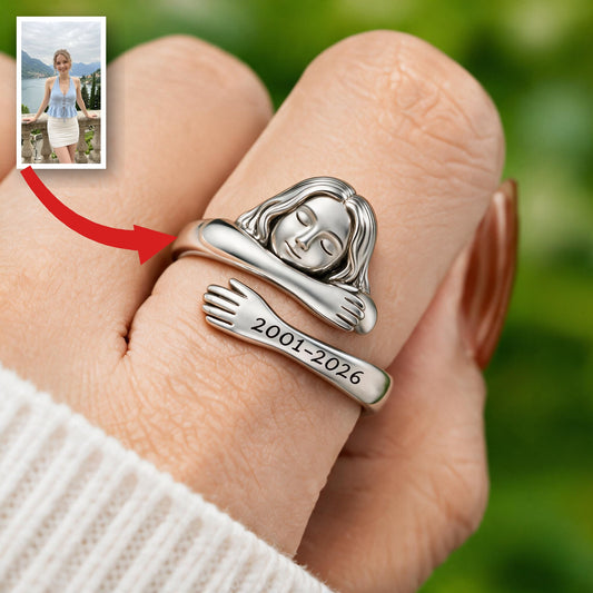 Bague commémorative ajustable femme personnalisée