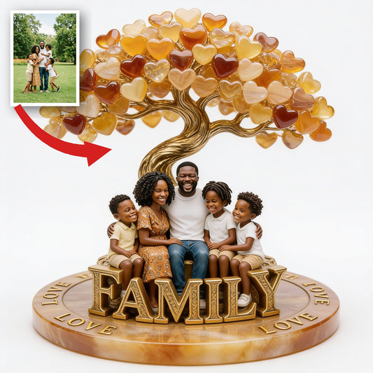Plaque Acrylique Personnalisée Famille Noire de Cinq