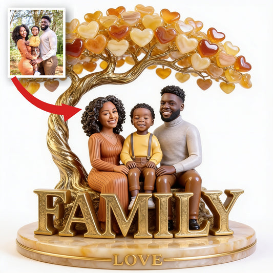 Plaque Acrylique Personnalisée Noire Famille de Trois Décor Maison