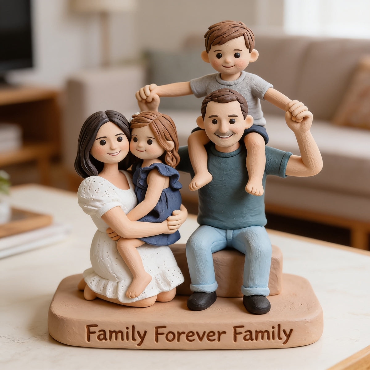 Personalized Family Of Four Custom Shaped Acrylic Plaque Keepsake Gift