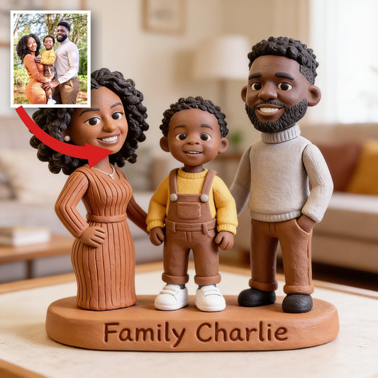 Plaque Acrylique Personnalisée Noir Famille de Trois Cadeau Souvenir
