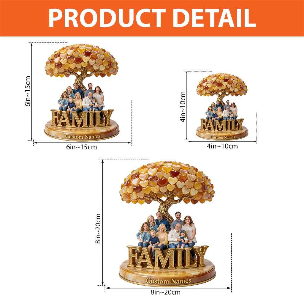 Personalized Latino Family of Four Custom Shaped Acrylic Plaque Home Decor Gift