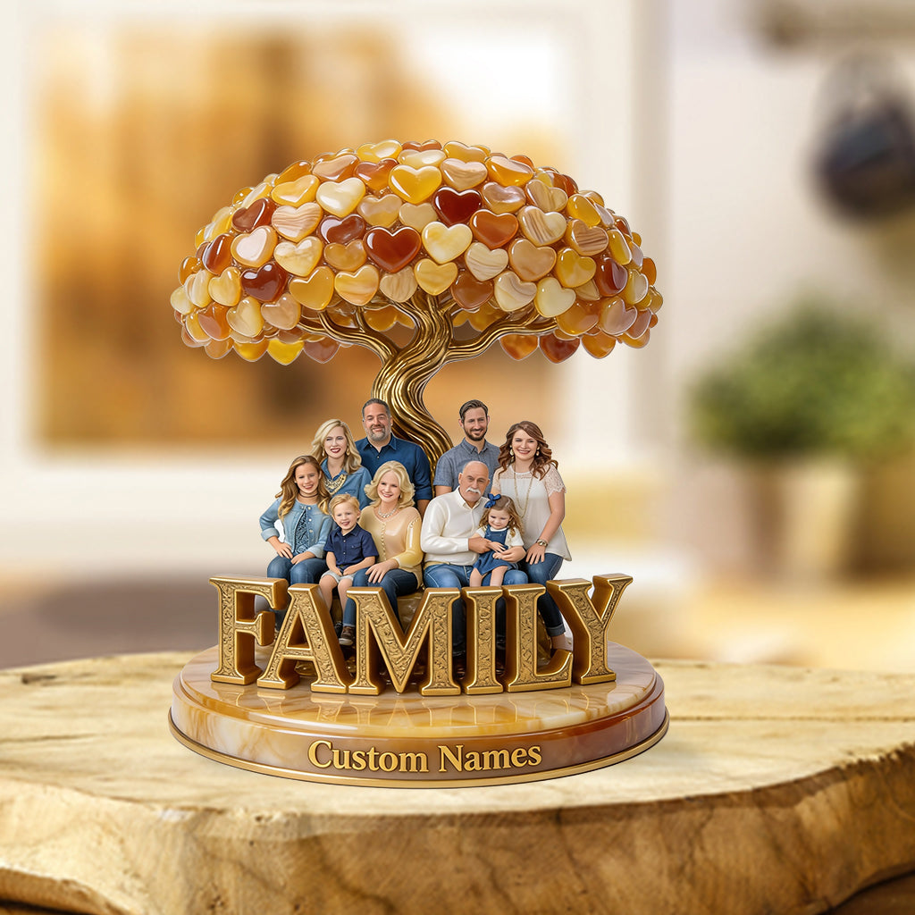 Personalized Black Christmas Family of Five Custom Shaped Acrylic Plaque