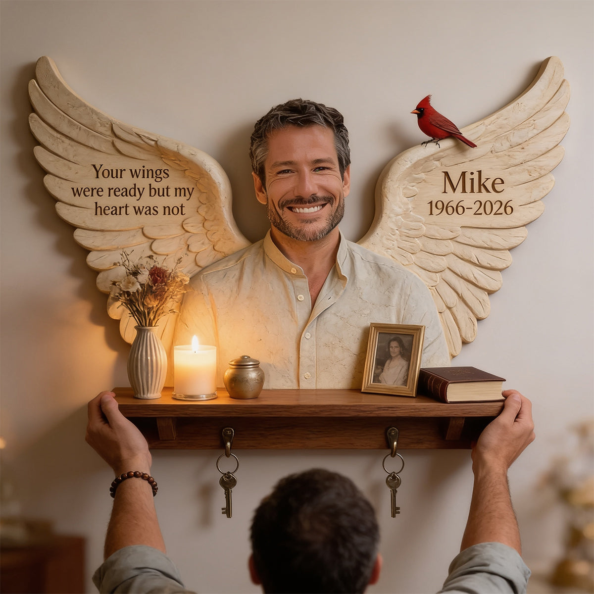 Personalized Latina Woman Memorial Wooden Floating Shelf Sympathy Gift