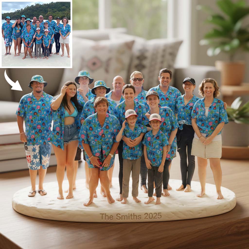 Personalized Latino Family of Four Custom Shaped Acrylic Plaque Keepsake Gift