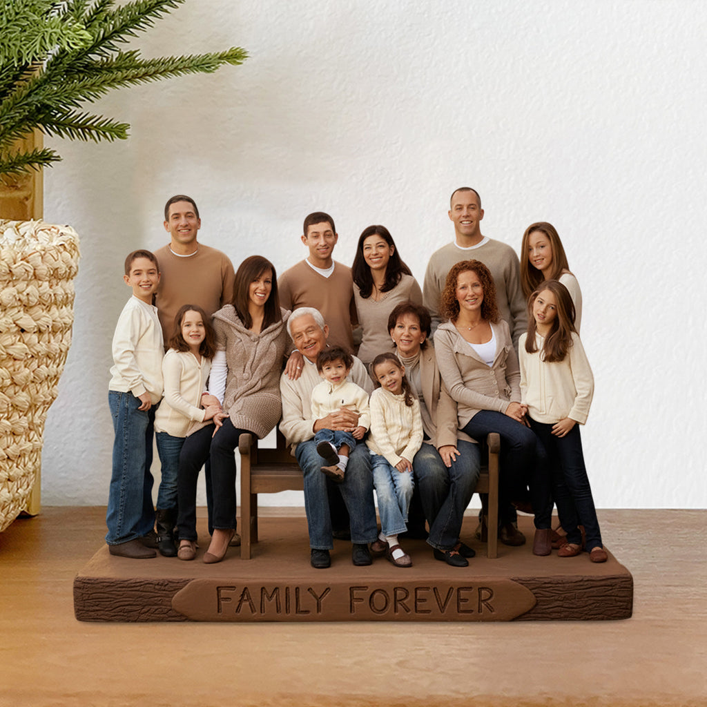 Personalized Christmas Black Christmas Family of Five Custom Shaped Acrylic Plaque