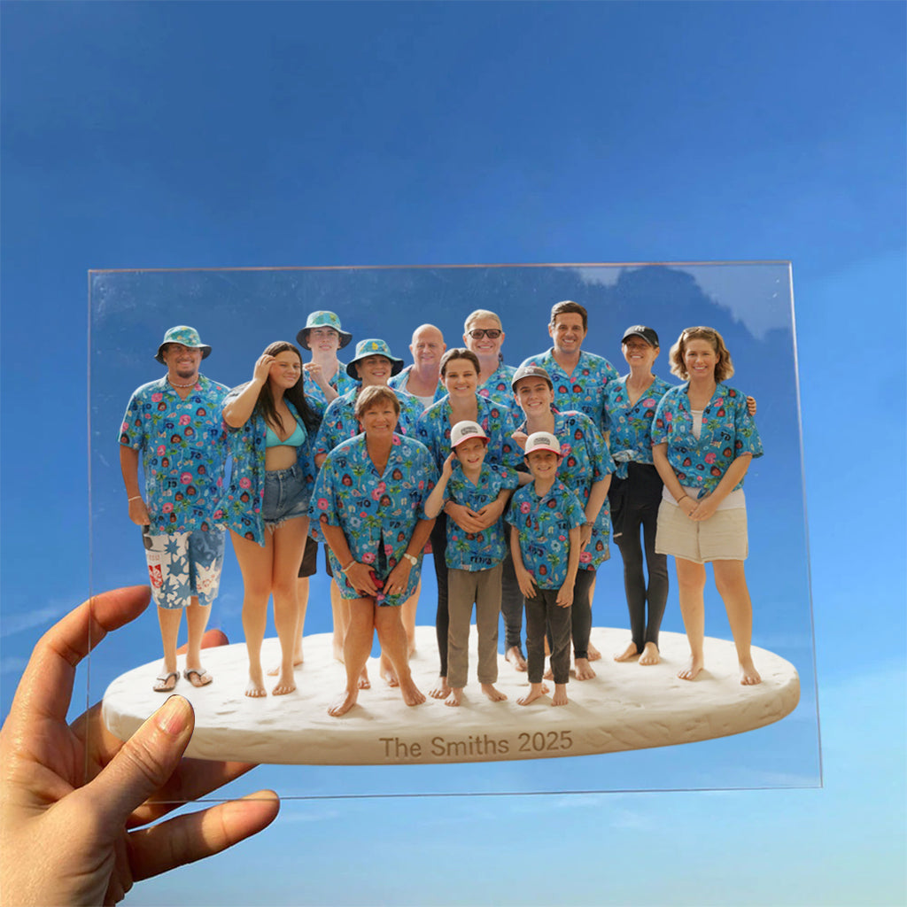 Personalized Family Of Four Custom Shaped Acrylic Plaque Keepsake Gift