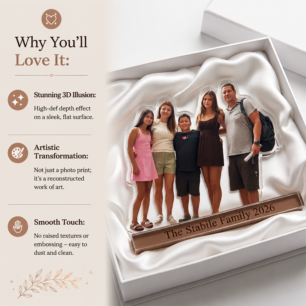 Personalized Single Dad Family Custom Shaped Acrylic Plaque Family Keepsake