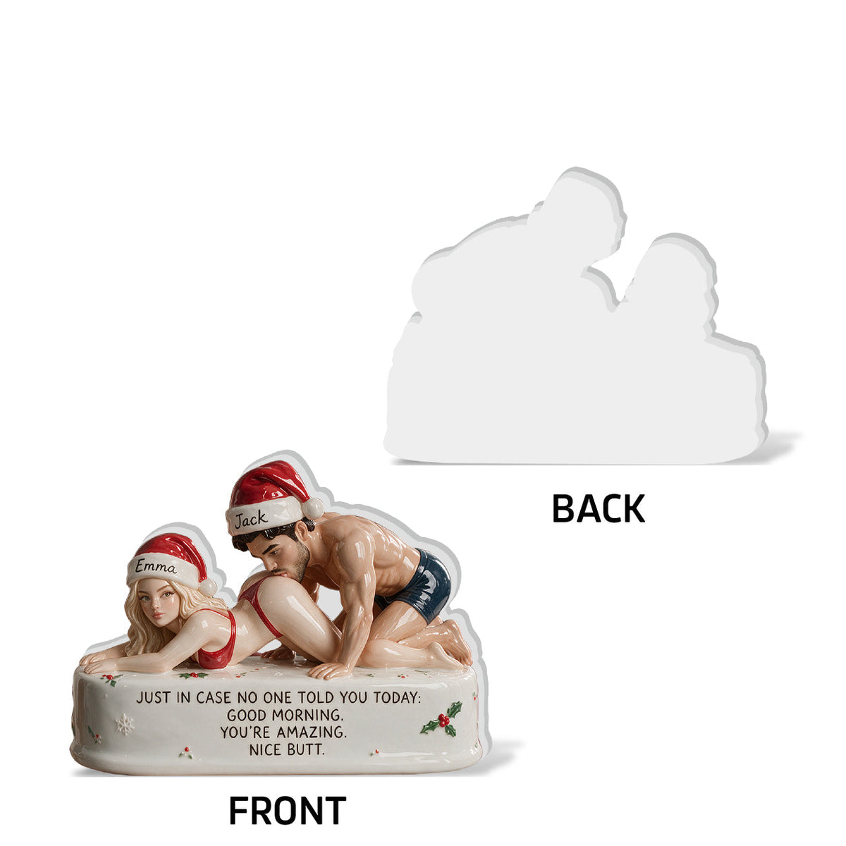 Custom Photo Christmas Middle-Aged Couple Spicy Funny 3D Plaque