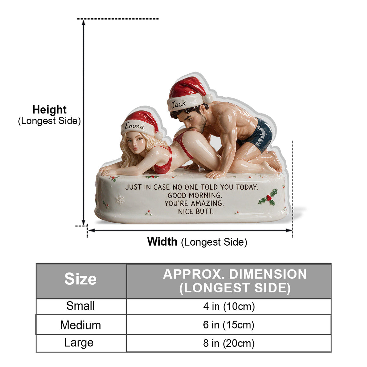Custom Photo Christmas Middle-Aged Couple Spicy Funny 3D Plaque
