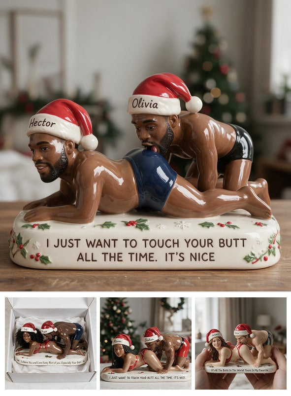 Custom Photo Christmas Black Gay Couple Spicy 3D Plaque LGBT Couple Gift